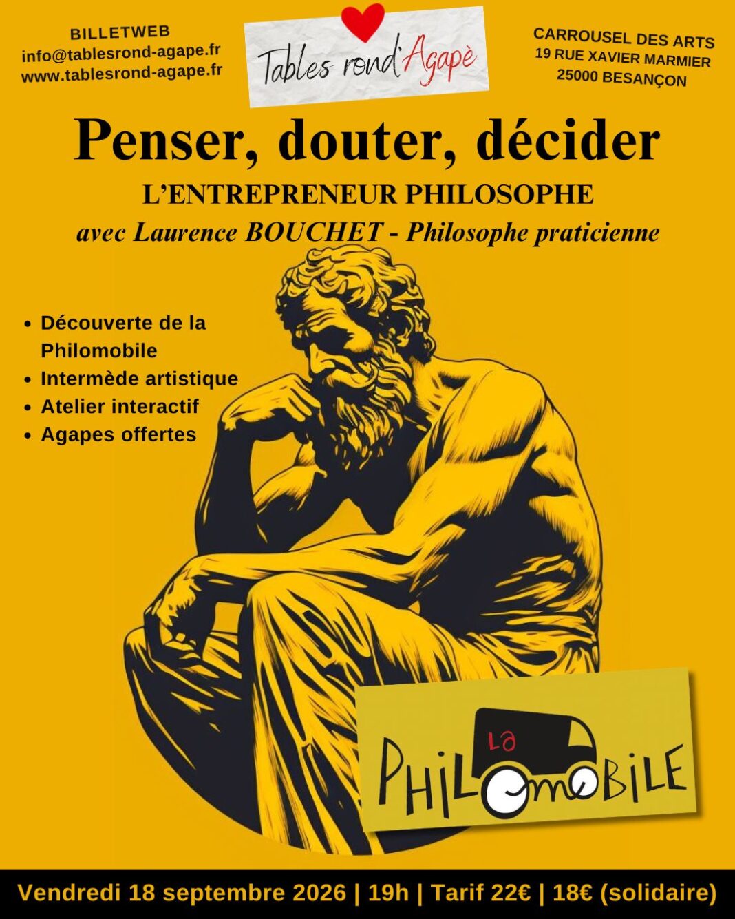 Penser, douter, décider — Une soirée avec la Philomobile Carrousel des Arts Besançon