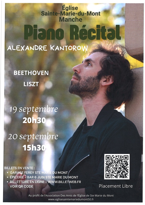 Piano Récital, Alexandre Kantorow  Sainte-Marie-du-Mont