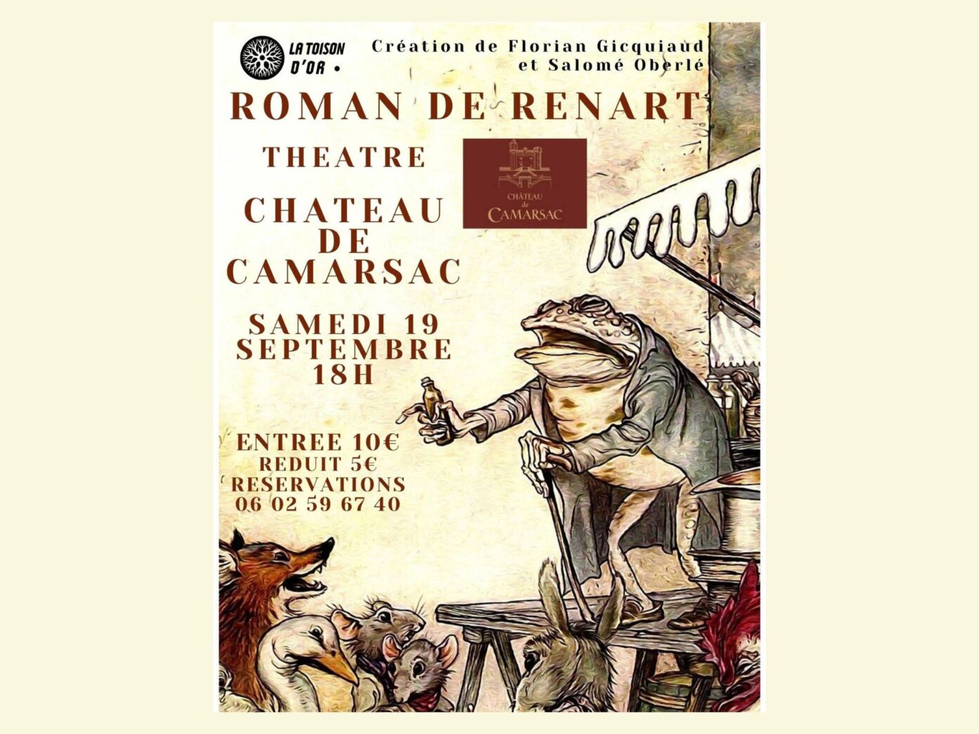 Pièce de théâtre Roman de Renart au Château de Camarsac Château de Camarsac Camarsac