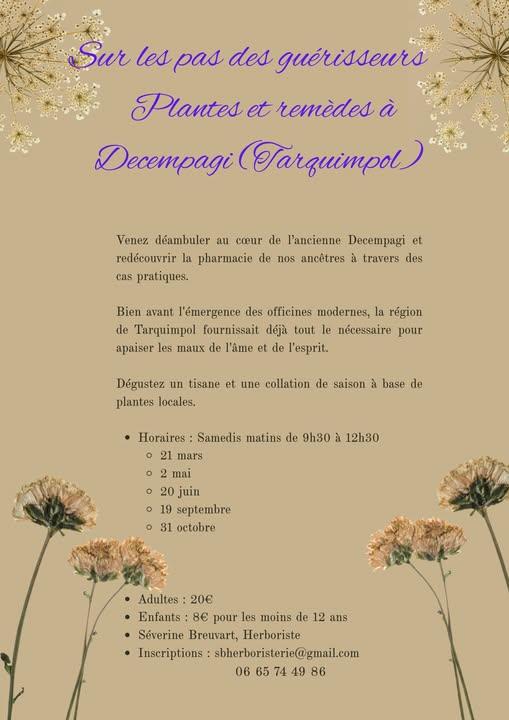 Plantes et remèdes à Decempagi Tarquimpol 2026-09-19