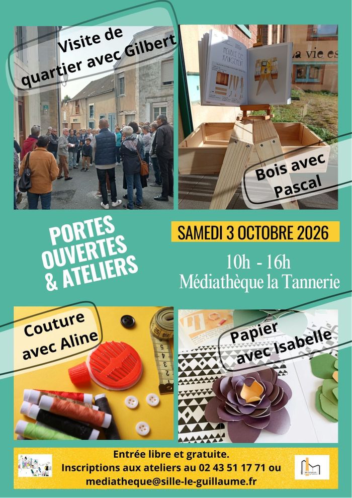 Portes ouvertes & ateliers, Médiathèque municipale La Tannerie, Sillé-le-Guillaume