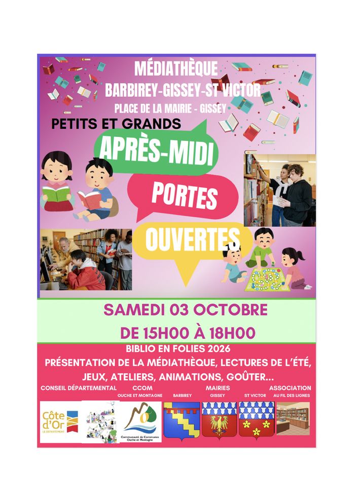 Portes Ouvertes, Bibliothèque de Gissey sur Ouche, Gissey-sur-Ouche