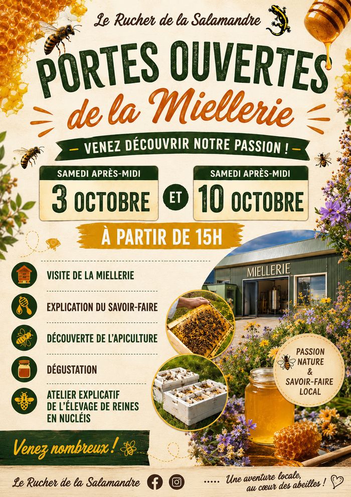Portes ouvertes miellerie, Miellerie Le Rucher de la Salamandre Hôtel des entreprises ZI des Gorges, Le Blanc