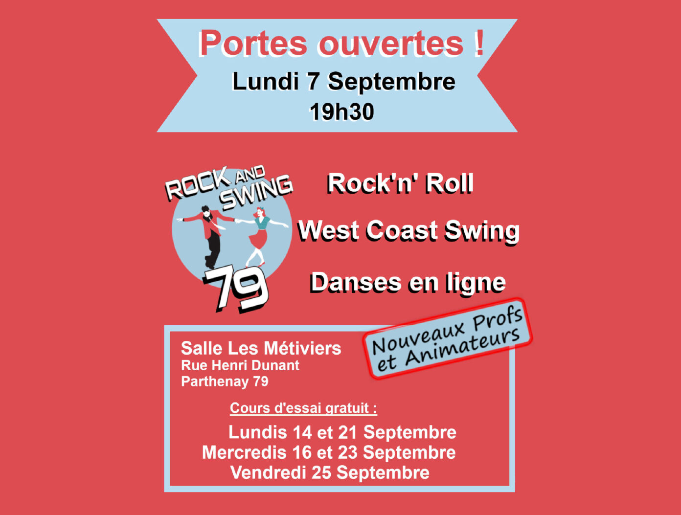 Portes ouvertes Rock and swing 79 Salle des métiviers Parthenay