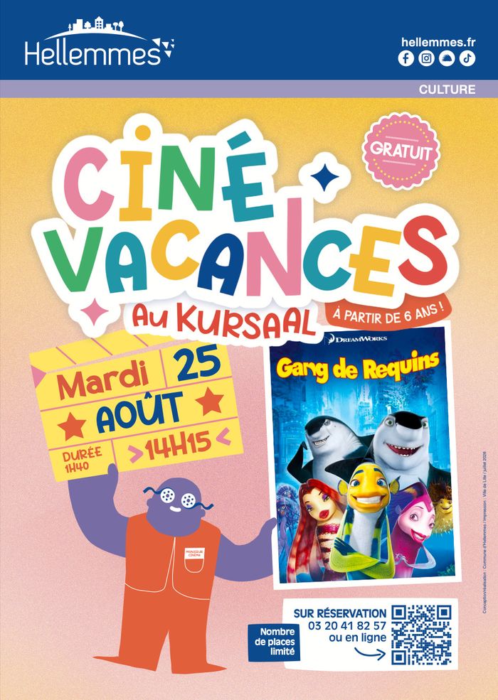 Prêts pour la prochaine séance de ciné-vacances ? – 25/8, Kursaal, Lille