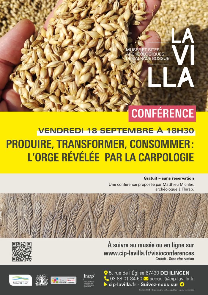 Produire, transformer, consommer : l&rsquo;orge révélée par la carpologie, Musée La Villa, Dehlingen