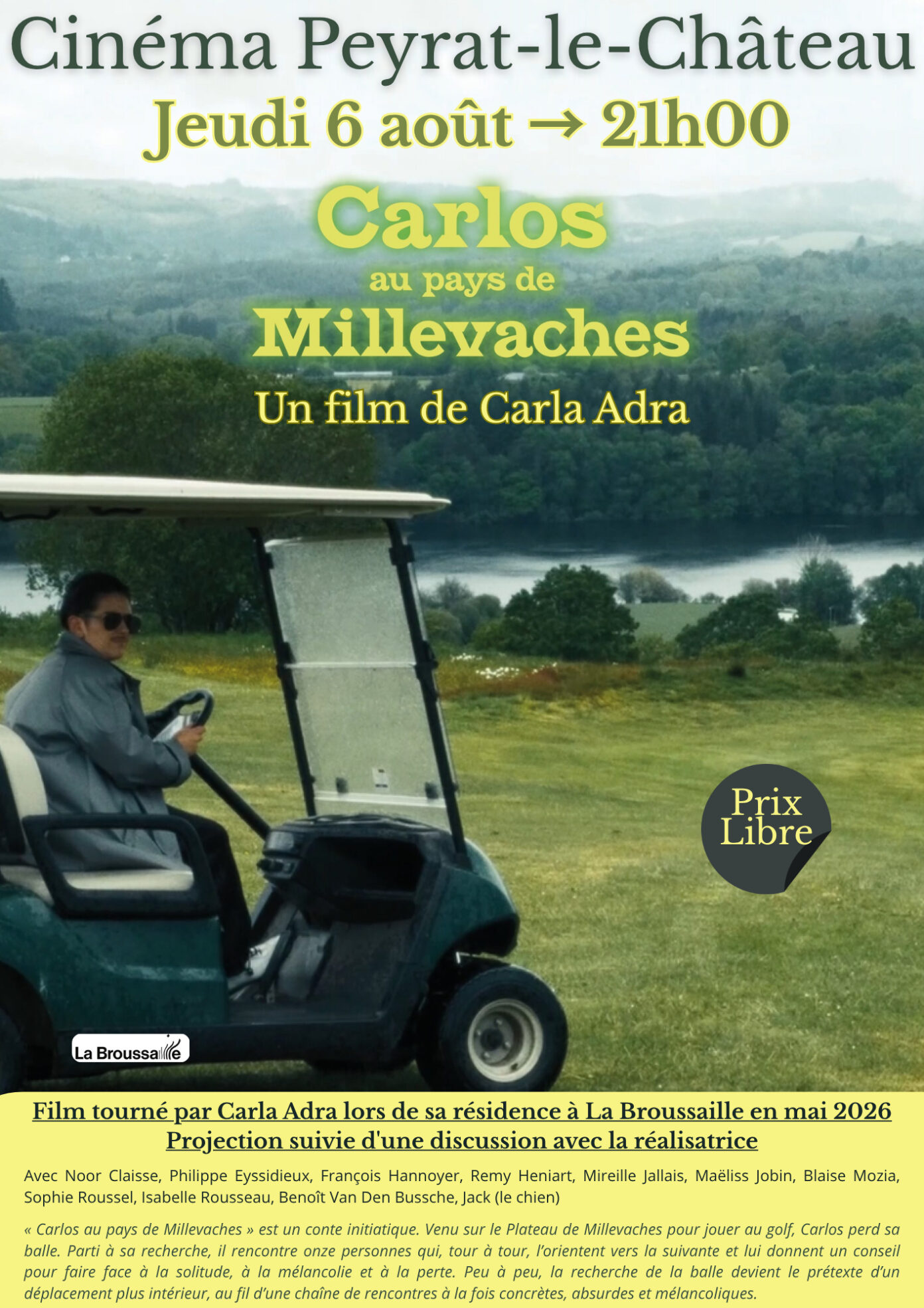 Projection Carlos au pays de Millevaches Cinéma Peyrat-le-Château