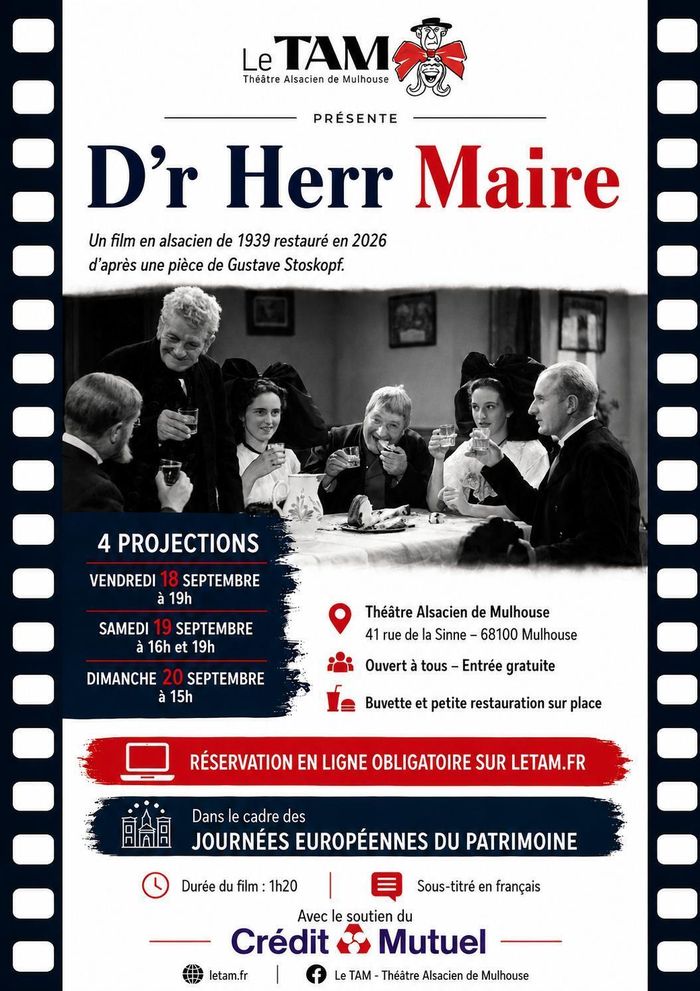 Projection du film : » Dr’ Herr Maire « , Theatre Alsacien de Mulhouse, Mulhouse