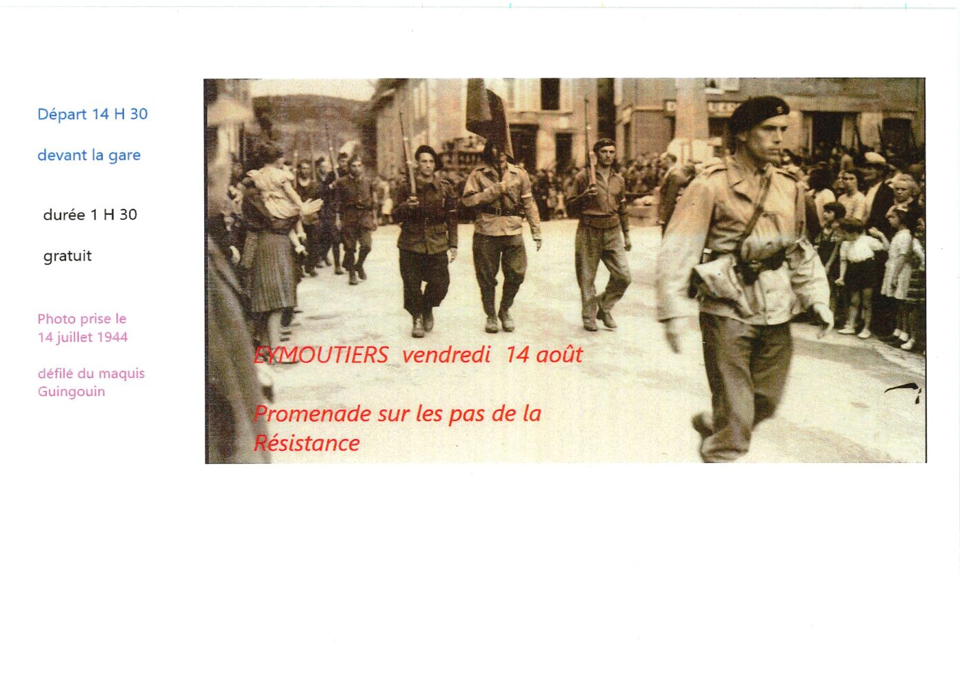 Promenade sur les pas de la Résistance Eymoutiers
