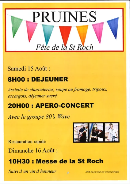 Pruines Fête de la Saint Roch Pruines