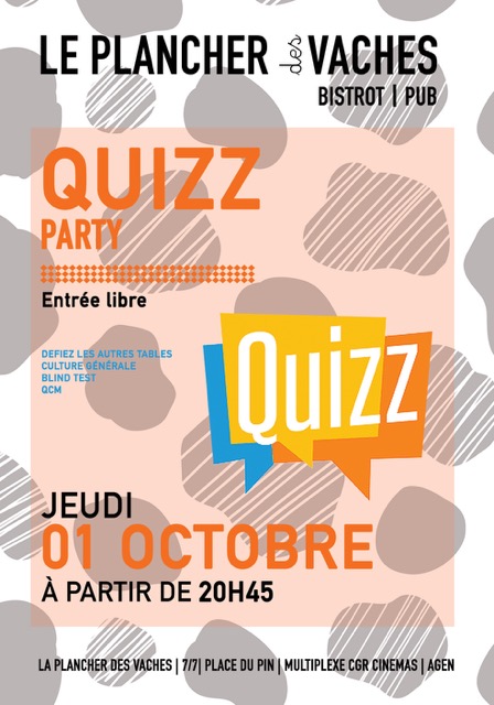 Quizz Party plancher des vaches Agen