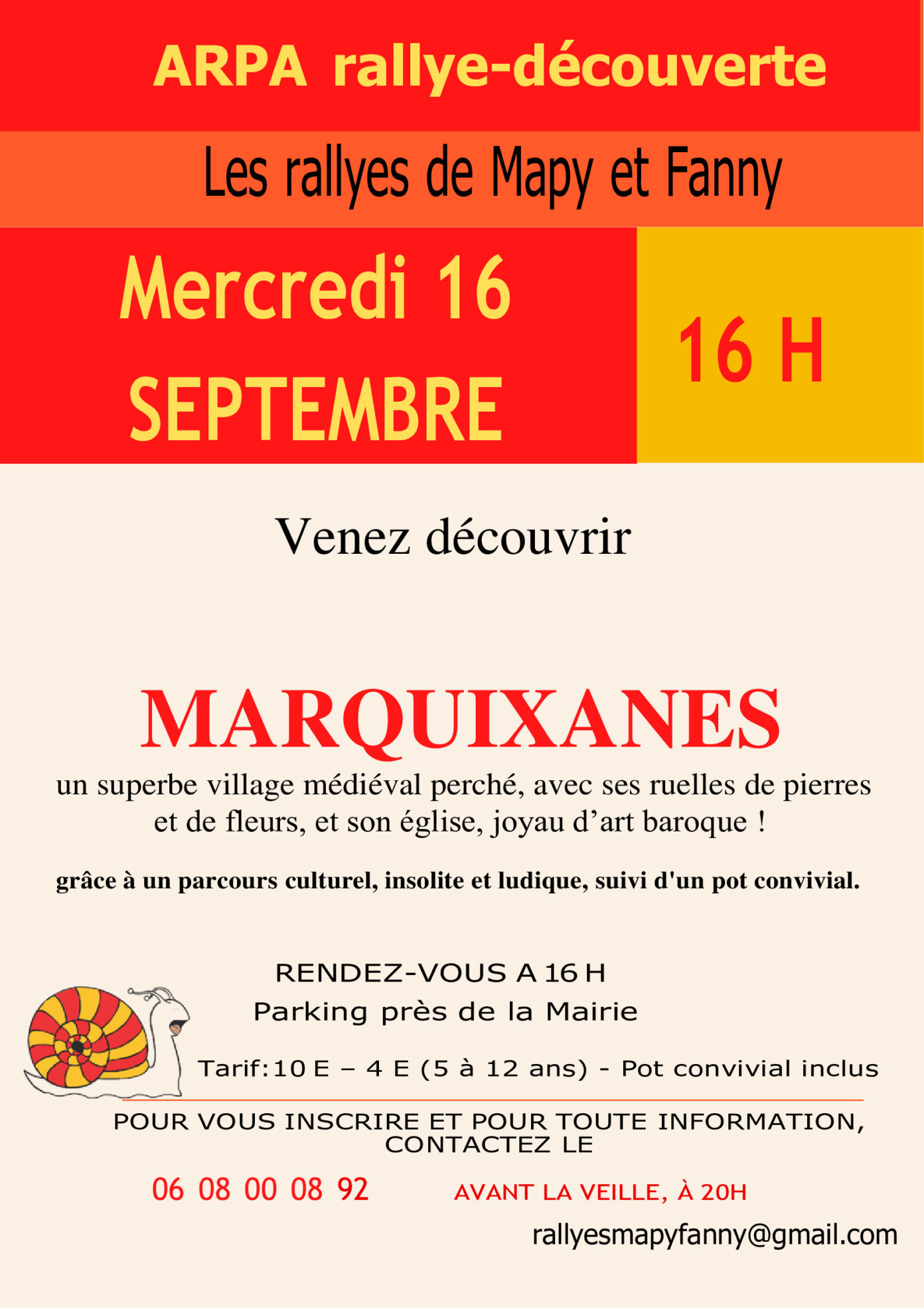 RALLYE DÉCOUVERTE MAPY ET FANNY  Marquixanes