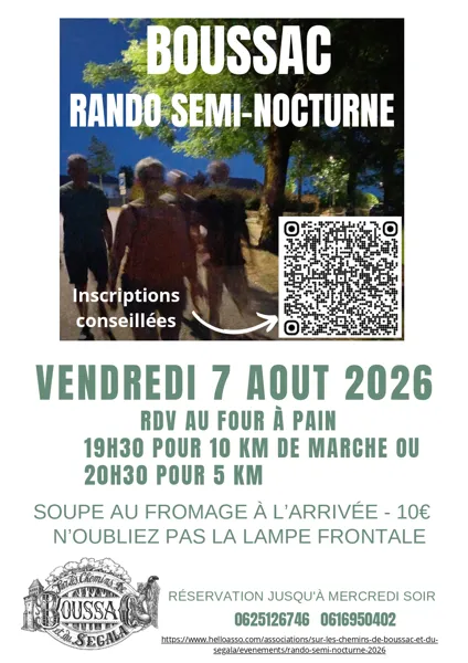 Rando Semi-Nocturne avec soupe au fromage Boussac
