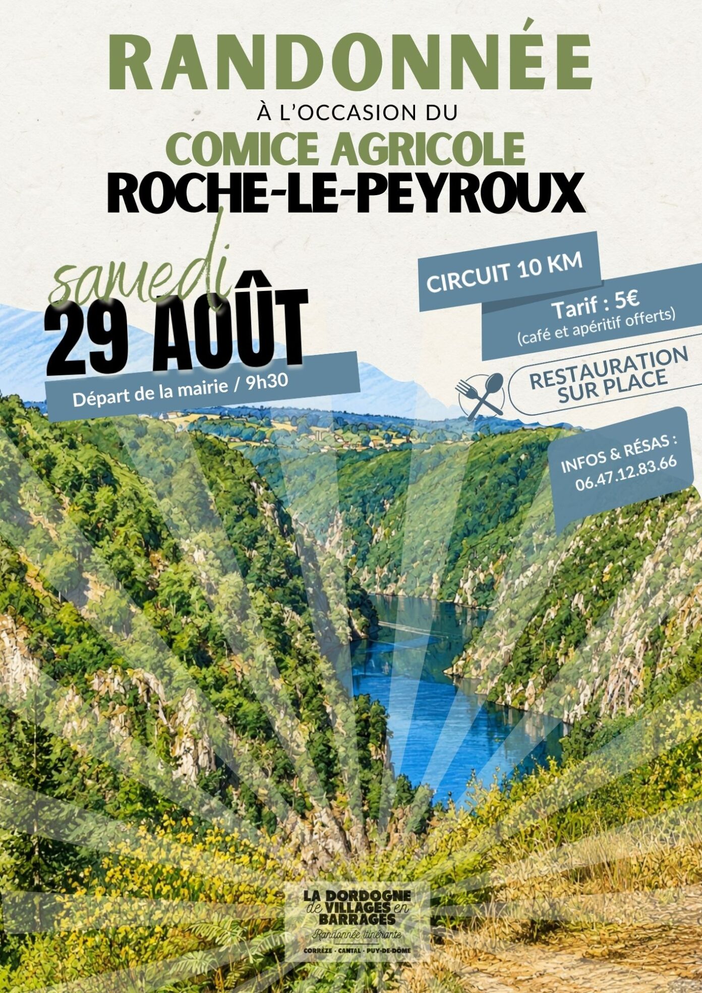 Randonnée à l&rsquo;occasion du comice agricole à Roche-le-Peyroux  Roche-le-Peyroux