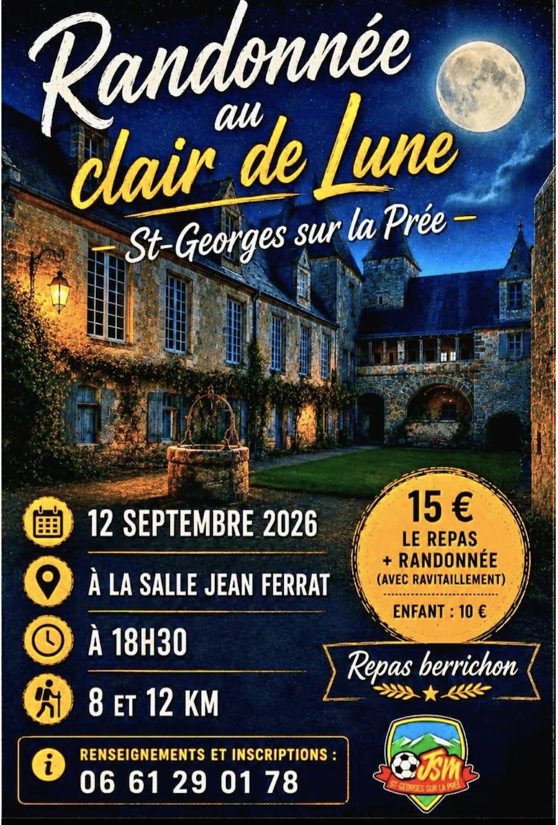 Randonnée au clair de lune  Saint-Georges-sur-la-Prée