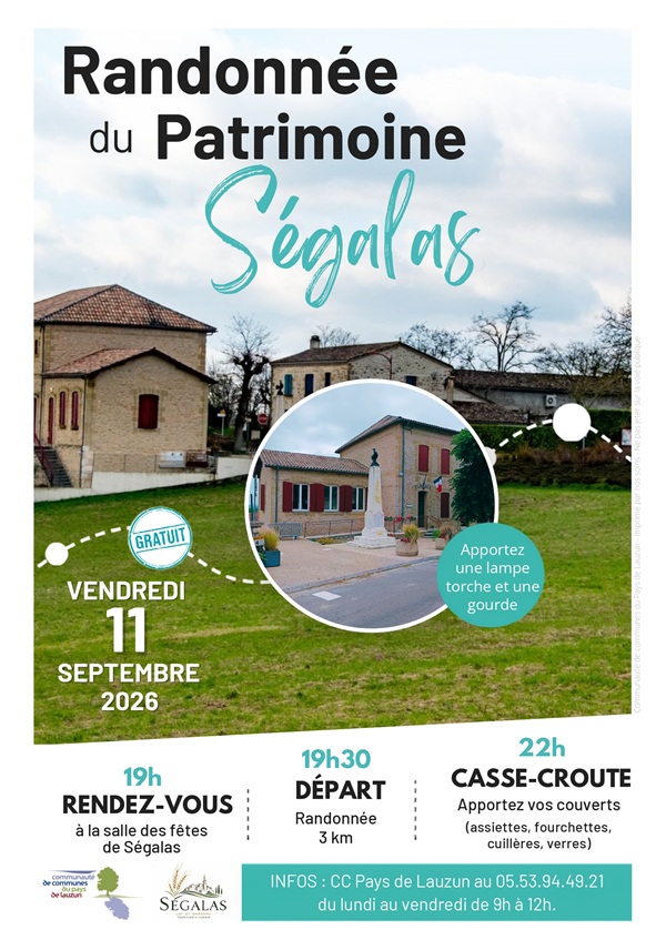 Randonnée du patrimoine Salle des fêtes Ségalas 2026-09-11