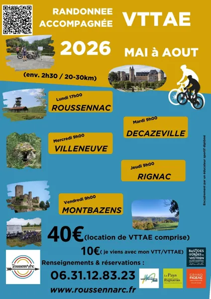 Randonnée en VTTAE Roussennac