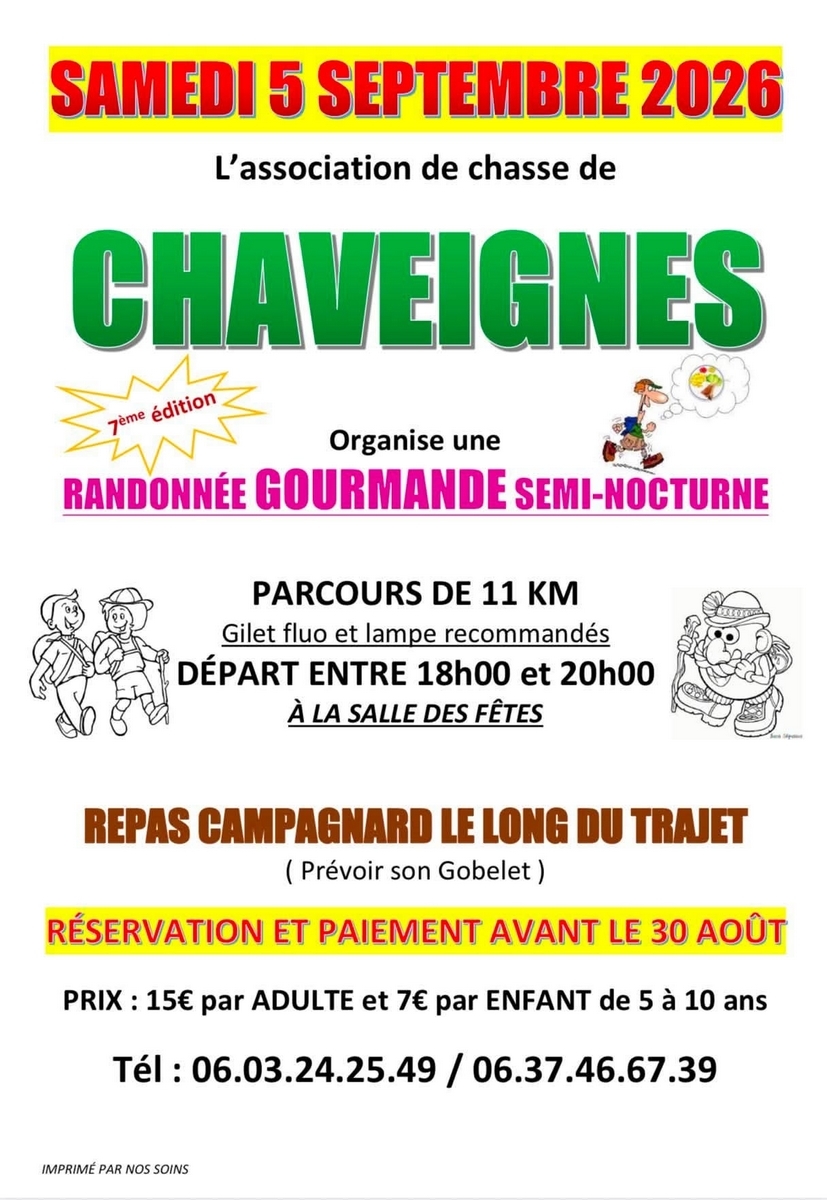 Randonnée gourmande semi-nocturne Chaveignes