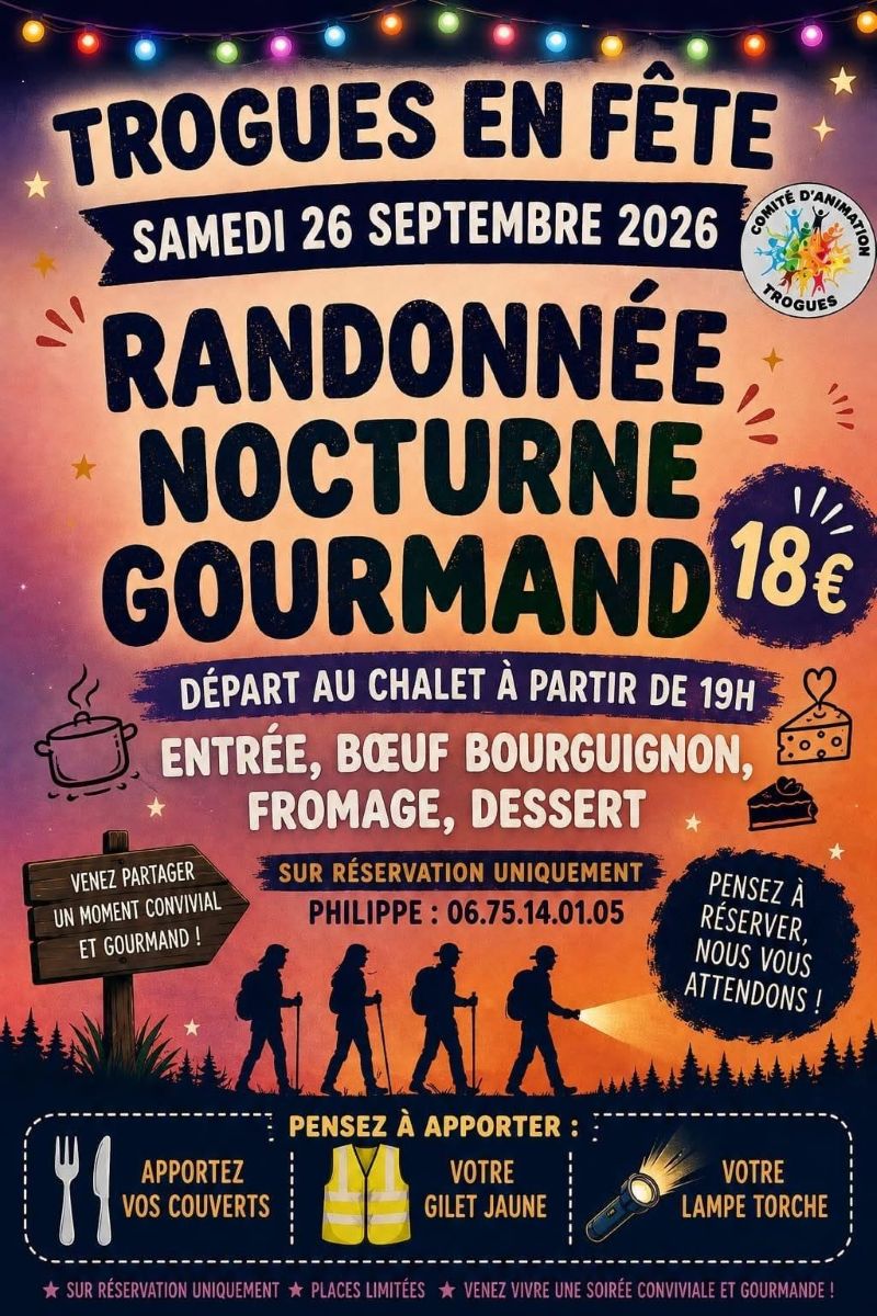 Randonnée nocturne gourmande  Trogues