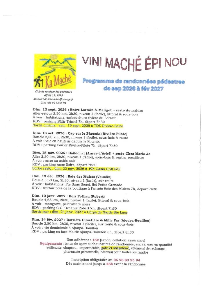 RANDONNÉE PÉDESTRE « LORRAIN & MARIGOT + RESTO AQUARIUM », Le Marigot, Le Marigot