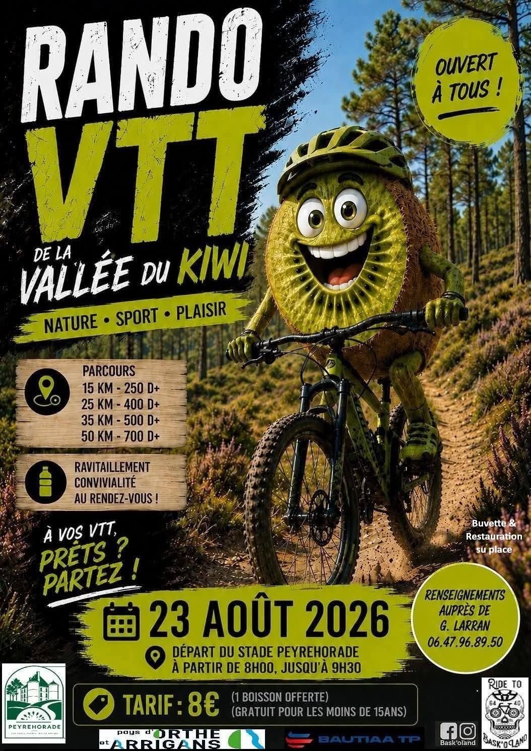 Randonnée VTT de la Vallée du Kiwi Stade Peyrehorade