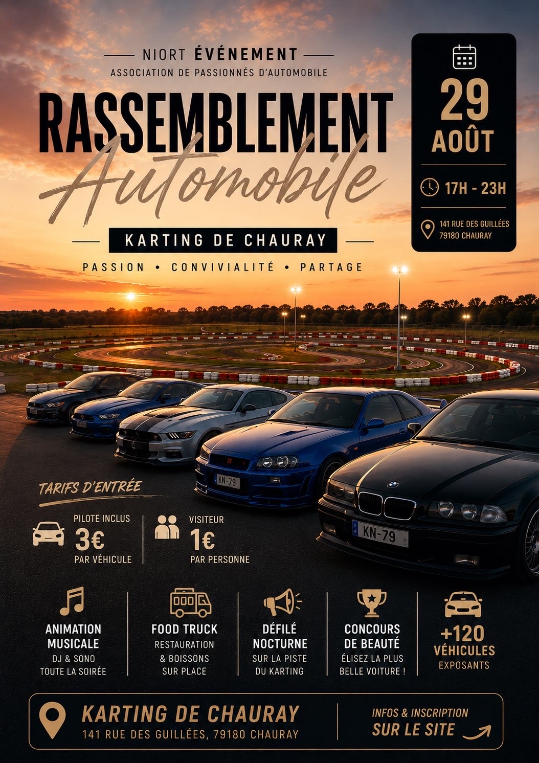 Rassemblement de véhicules de prestige à Niort Karting Niort 79 Chauray