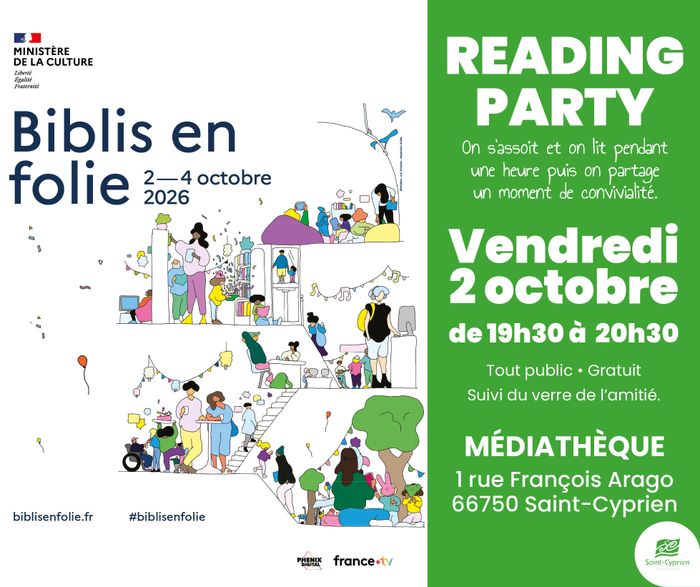 Reading Party, Médiathèque Prosper Mérimée, Saint-Cyprien