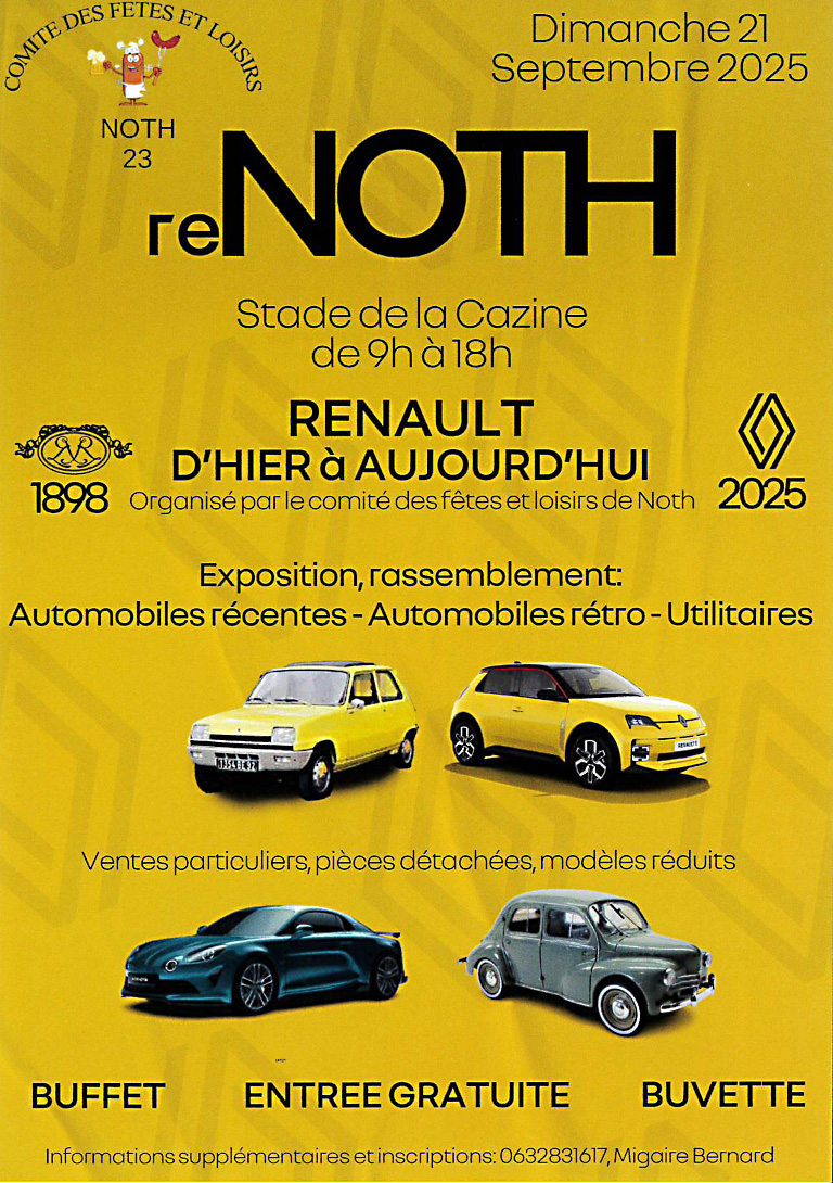 Renault d’hier à aujourd’hui Stade de la Cazine Noth
