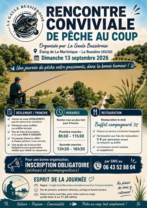 Rencontre conviviale de pêche au coup  La Bussière