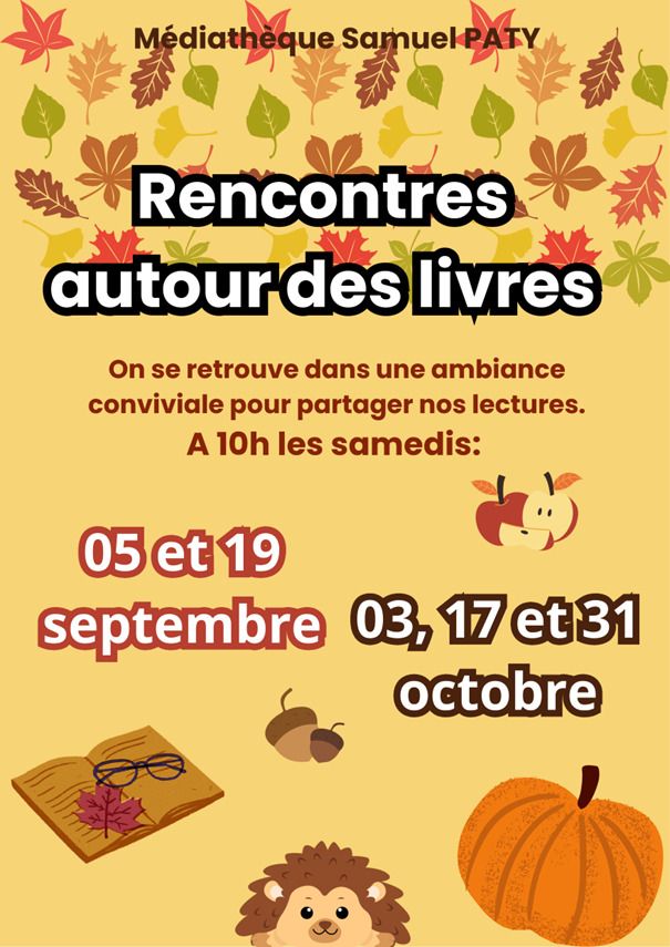 Rencontres autour des livres, Médiathèque Samuel Paty – Moulins Communauté, Moulins