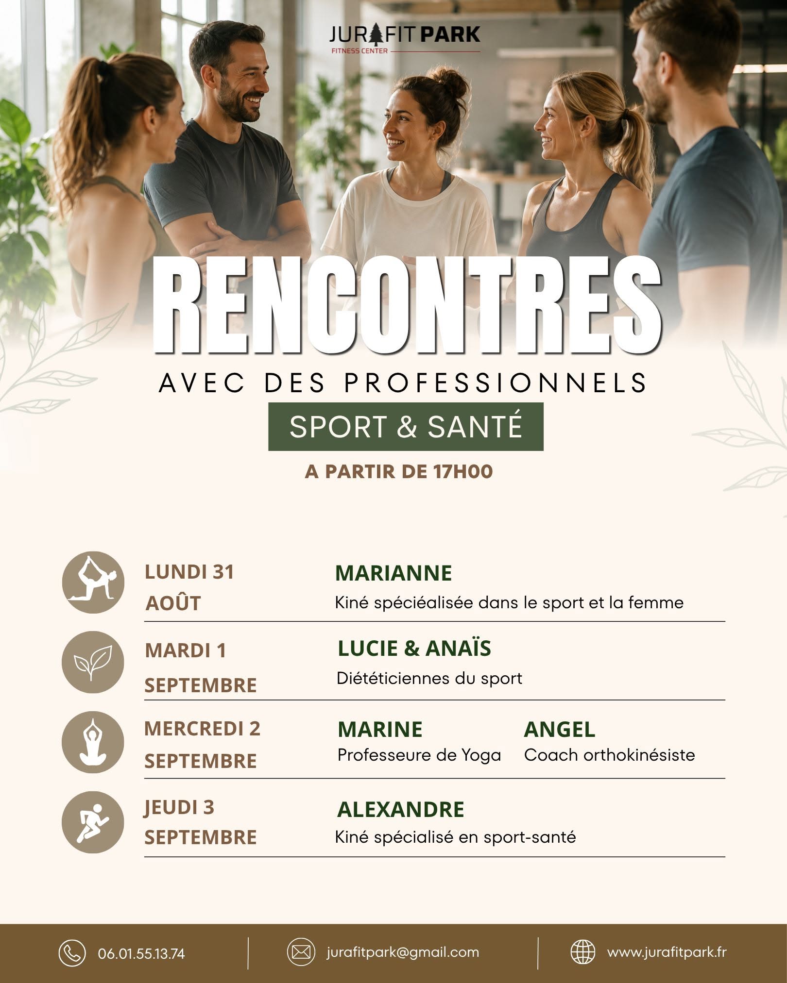 Rencontres avec des professionnels Sport & Santé 12 rue des Pesières Saint-Laurent-en-Grandvaux 2026-08-31