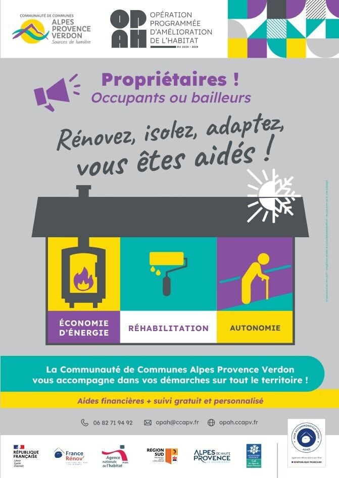 Rénovez, isolez, adaptez, Vous êtes aidés ! Les conseils de l’OPAH, Siège CCAPV Saint André les Alpes, Saint-André-les-Alpes