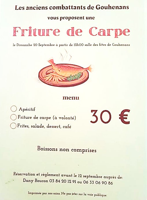 Repas friture de carpes à Gouhenans  Gouhenans