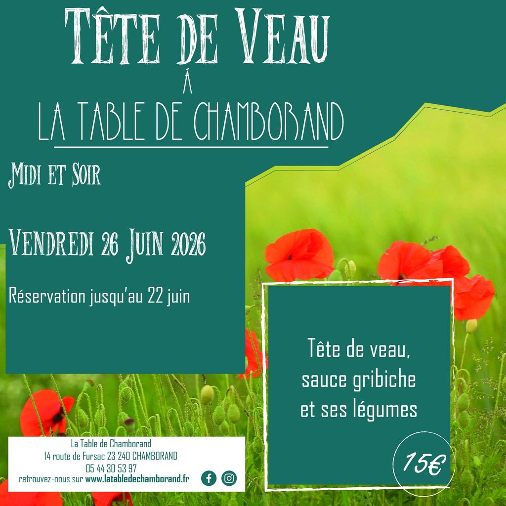 Repas Tête de Veau  Chamborand