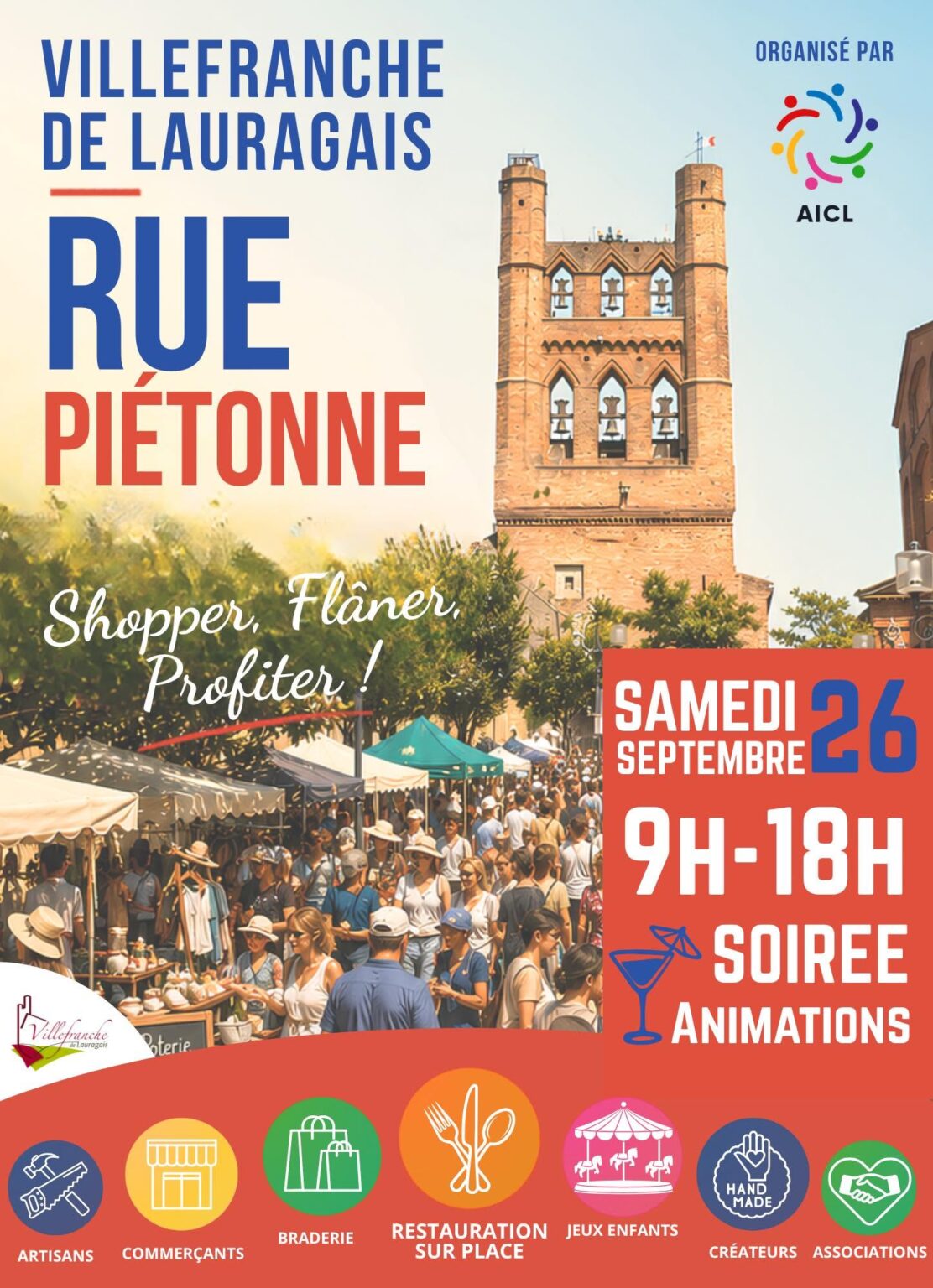 RUE PIÉTONNE Rue de la République Villefranche-de-Lauragais 2026-09-26