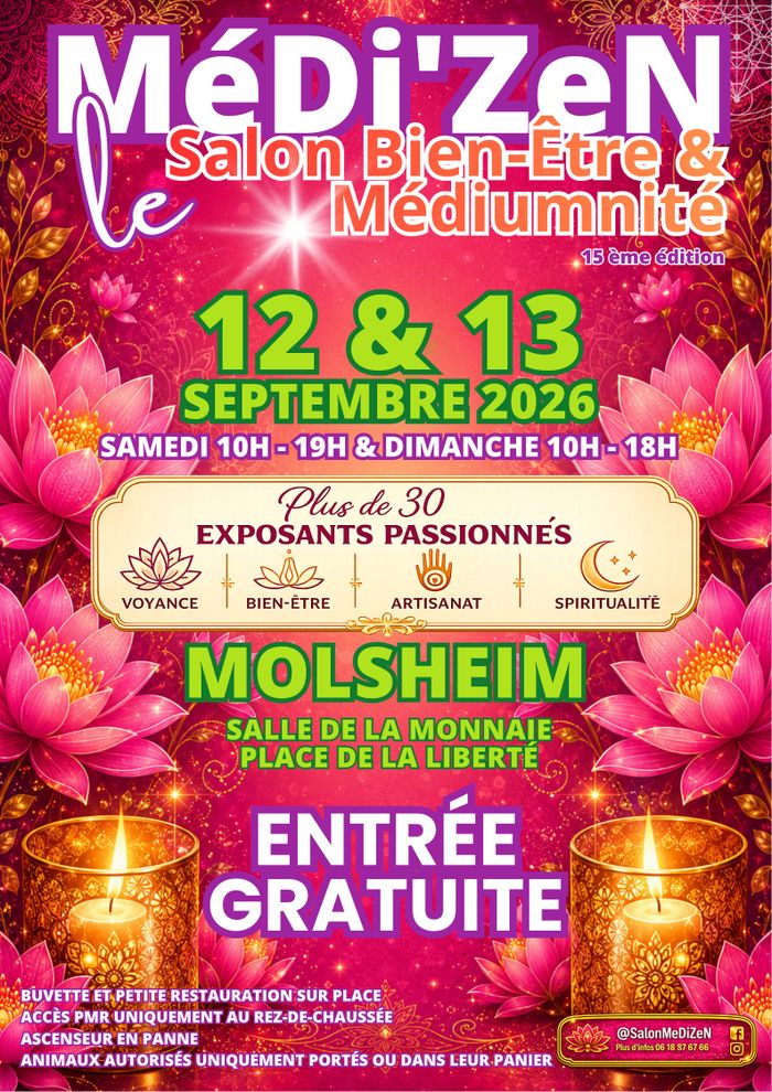 Salon MéDi’ZeN Bien Etre & Médiumnité, Hôtel de la monnaie, Molsheim