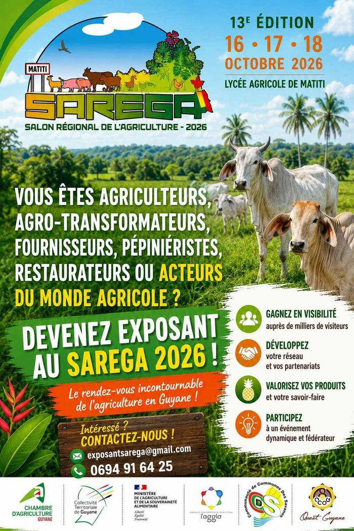 Salon Régional de l'Agriculture (SAREGA) 2026 Lycée agricole de Matiti (973) Macouria
