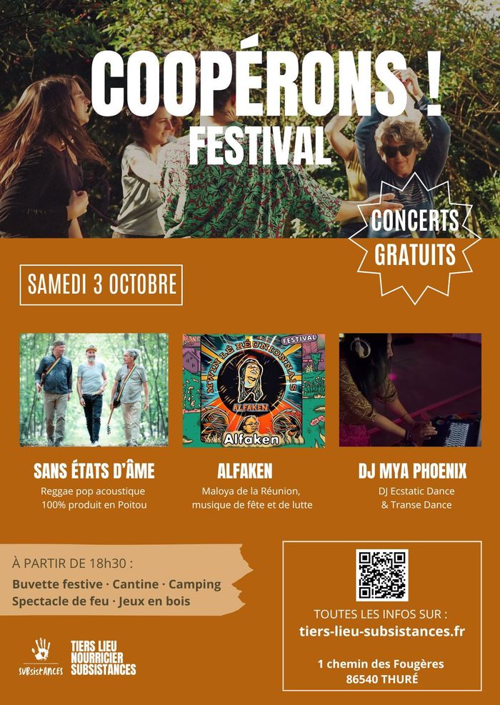 SAMEDI 3 OCTOBRE Grosse soirée CONCERTS GRATUITS au Tiers-lieu Nourricier Subsistances ! 1 chemin des Fougères, Thuré Thuré