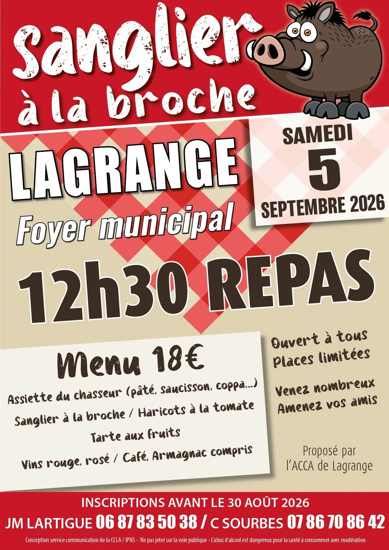 Sanglier à la broche Foyer Municipal Lagrange 2026-09-05