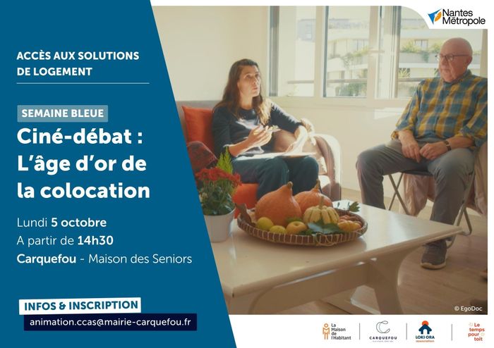 [Semaine bleue] Ciné-débat : “L’âge d’or de la colocation” Maison des seniors Carquefou