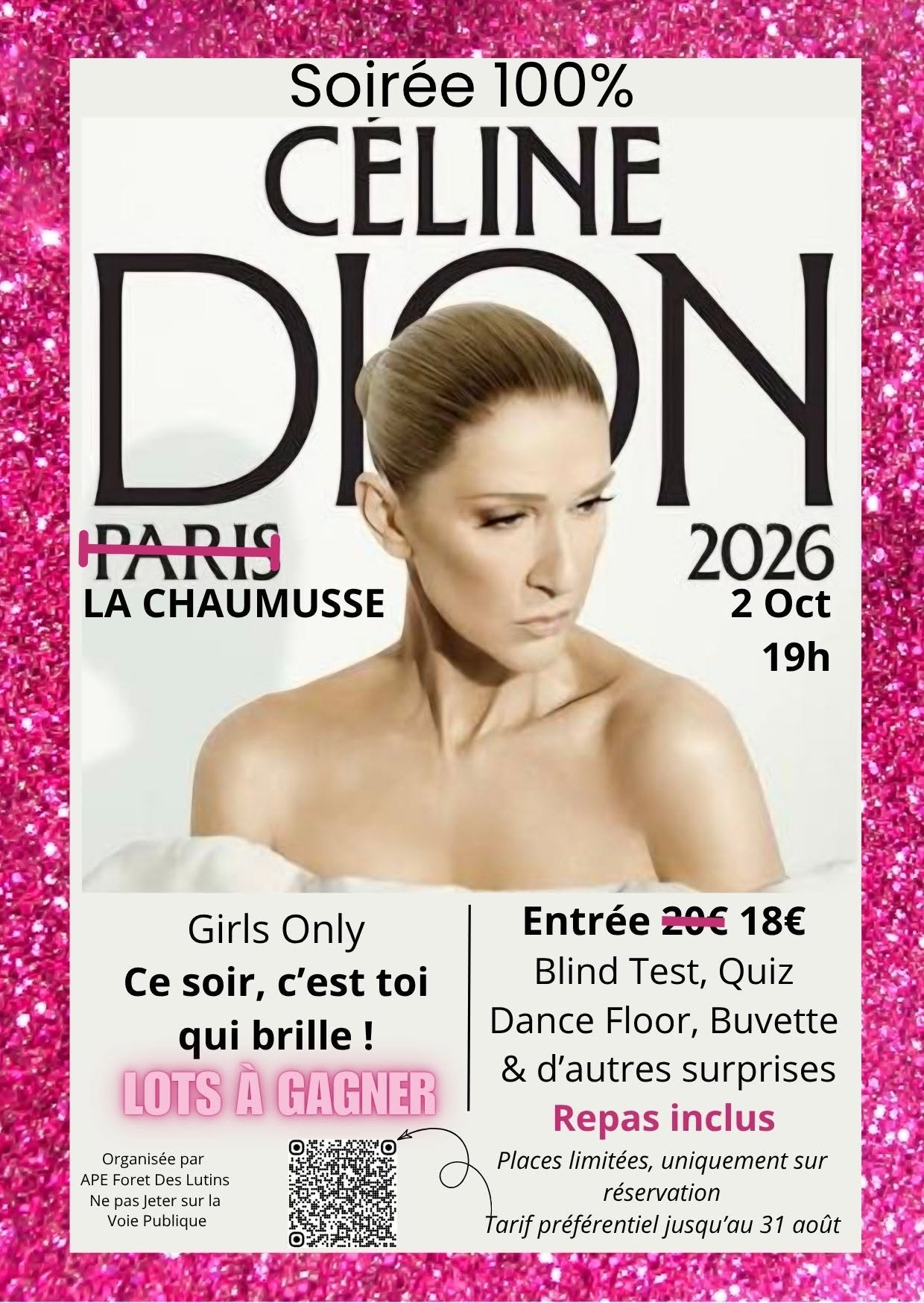 Soirée 100% Céline Dion girls only salle des fetes de la Chaumusse Saint-Pierre 2026-10-02
