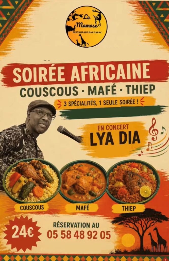Soirée africaine avec concert Restaurant Mamasè Messanges