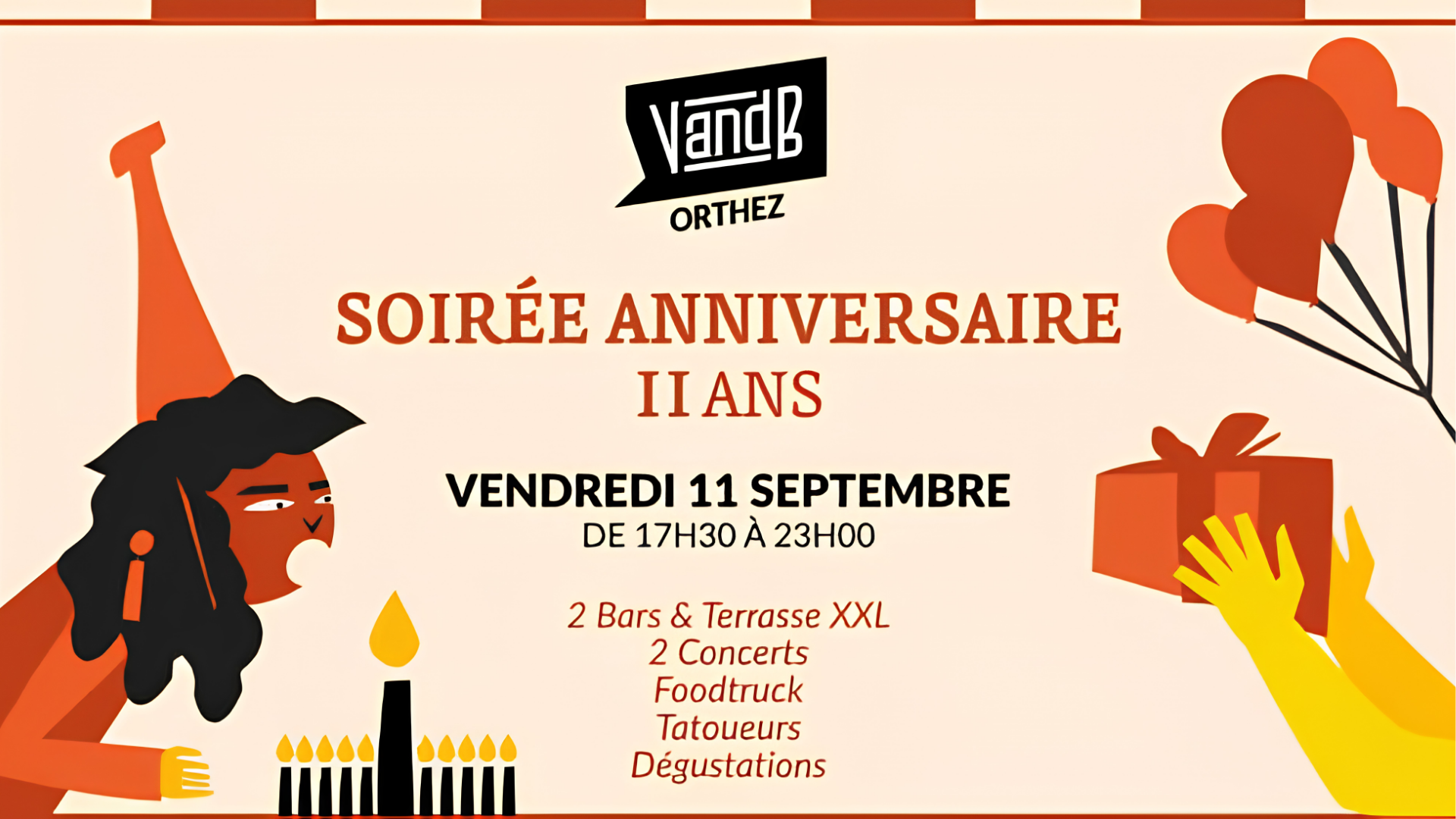 Soirée anniversaire V and B Orthez 2026-09-11