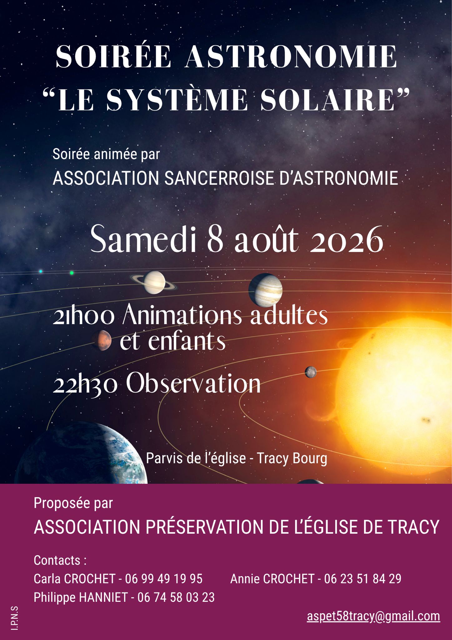 Soirée astronomie Vinon 2026-08-08