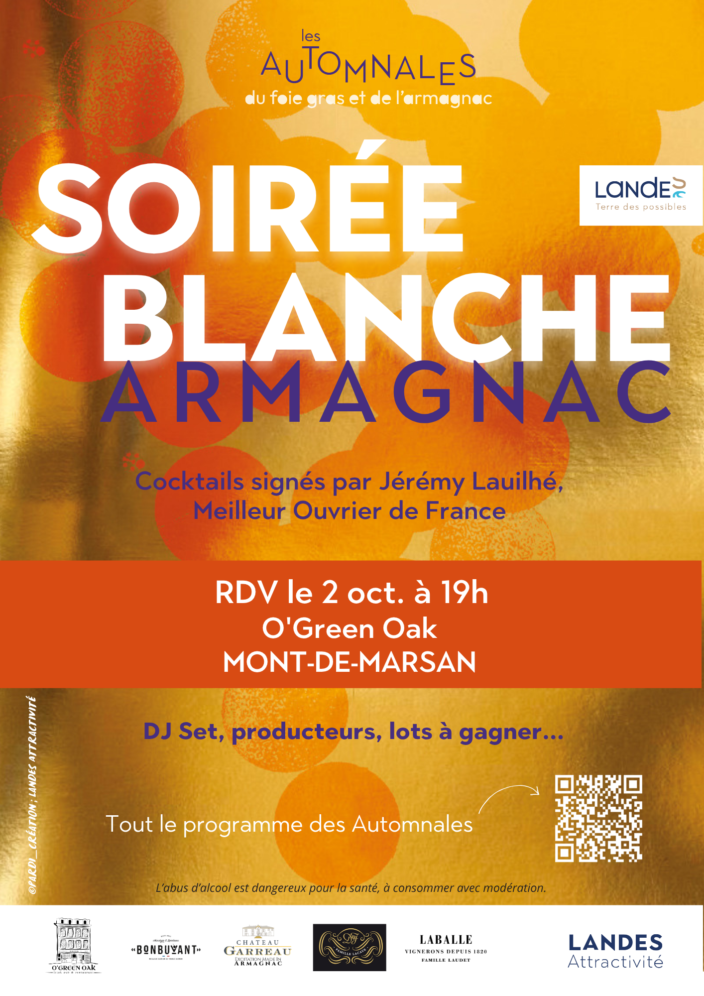 Soirée Blanche Armagnac 39 place Joseph Pancaut Mont-de-Marsan 2026-10-02