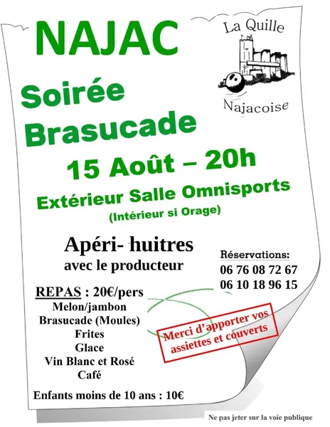 Soirée brasucade à Najac ! Najac