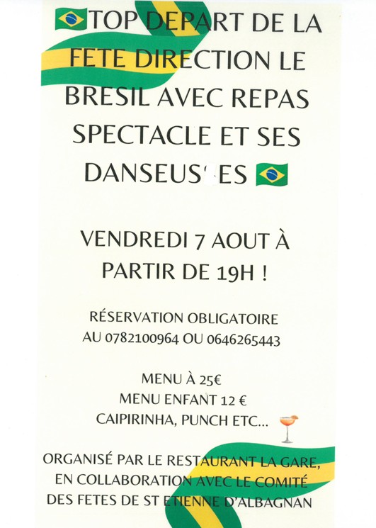 SOIREE BRESILIENNE Saint-Étienne-d’Albagnan