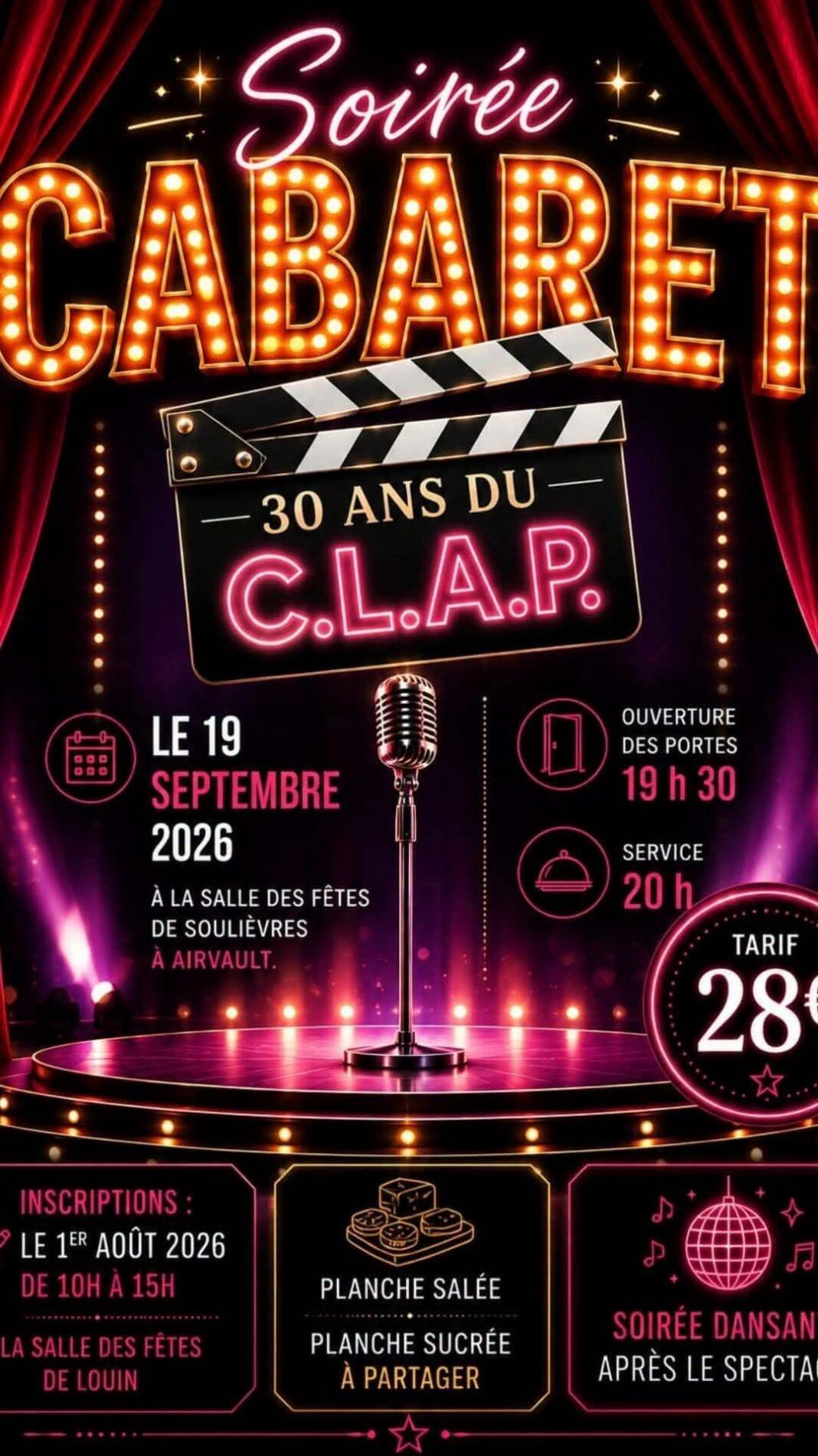 Soirée Cabaret 30 ans du C.L.A.P Airvault