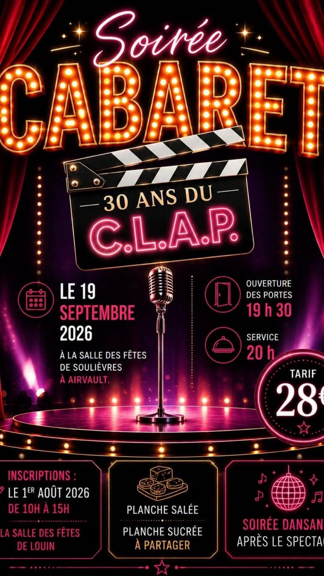 Soirée Cabaret 30 ans du C.L.A.P Airvault 2026-09-19