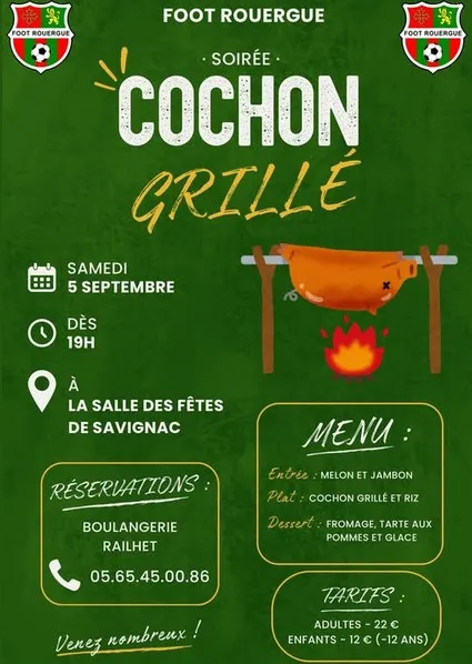 Soirée cochon grillé  Savignac